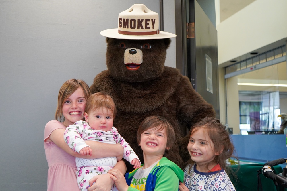 Smokey The Bear Joins &quot;Plant Camp&quot; at Portland Air National Guard Base