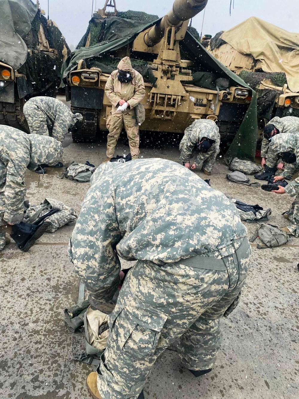 D Battery, 1-5FA conducts a CBRN Training