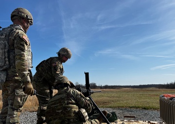 Soldiers from the 135th MOBEX conducting weapons clearing procedures