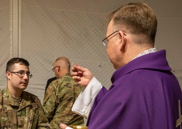 Lithuanian Archbishop Gintaras Grušas visits U.S. Army Soldiers