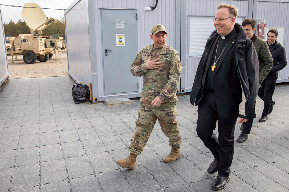 Lithuanian Archbishop Gintaras Grušas visits U.S. Army Soldiers