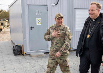 Lithuanian Archbishop Gintaras Grušas visits U.S. Army Soldiers