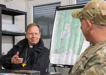 Lithuanian Archbishop Gintaras Grušas visits U.S. Army Soldiers