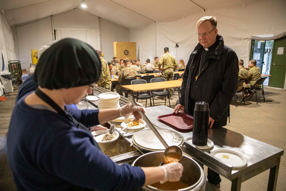 Lithuanian Archbishop Gintaras Grušas visits U.S. Army Soldiers