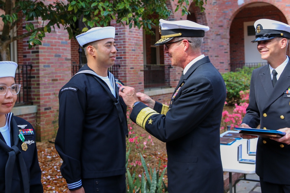 NETC 2021 Military Instructor of the Year Ceremony: Aviation Boatswain's Mate (Handling) 2nd Class Joshua Tayag
