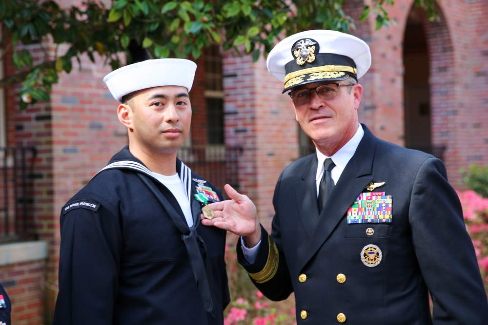 NETC 2021 Military Instructor of the Year Ceremony: Aviation Boatswain's Mate (Handling) 2nd Class Joshua Tayag