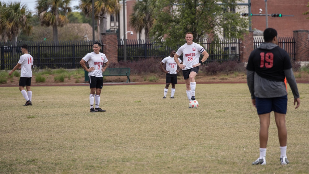 New Orleans Marines Kick It with the Coast Guard