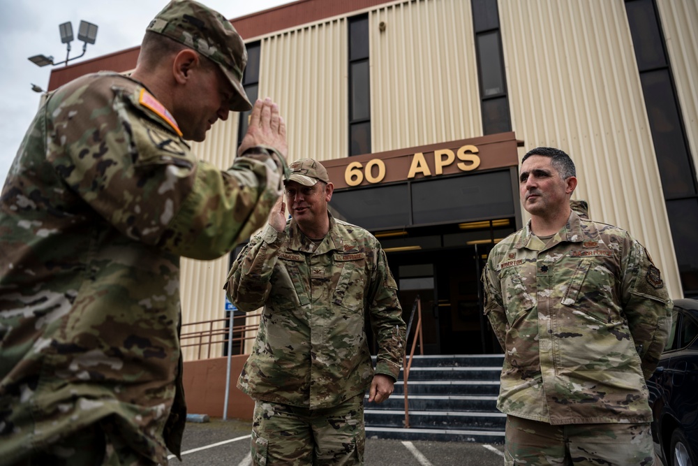 Brig Gen Jared P. Helwig visits Travis AFB