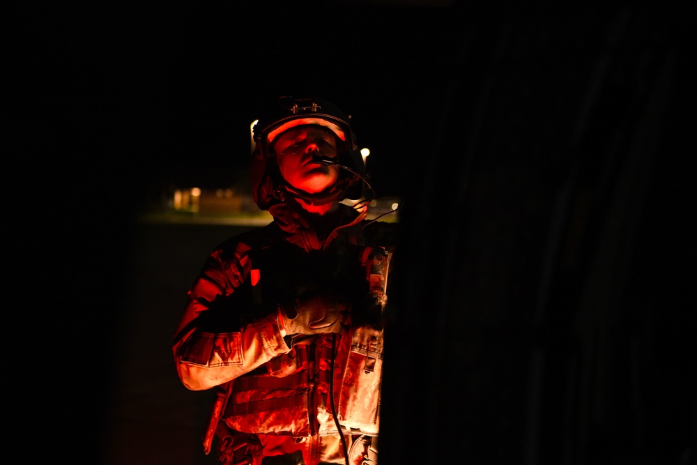 1-135th Assault Helicopter Battalion executes night operations during Exercise Agile Tiger