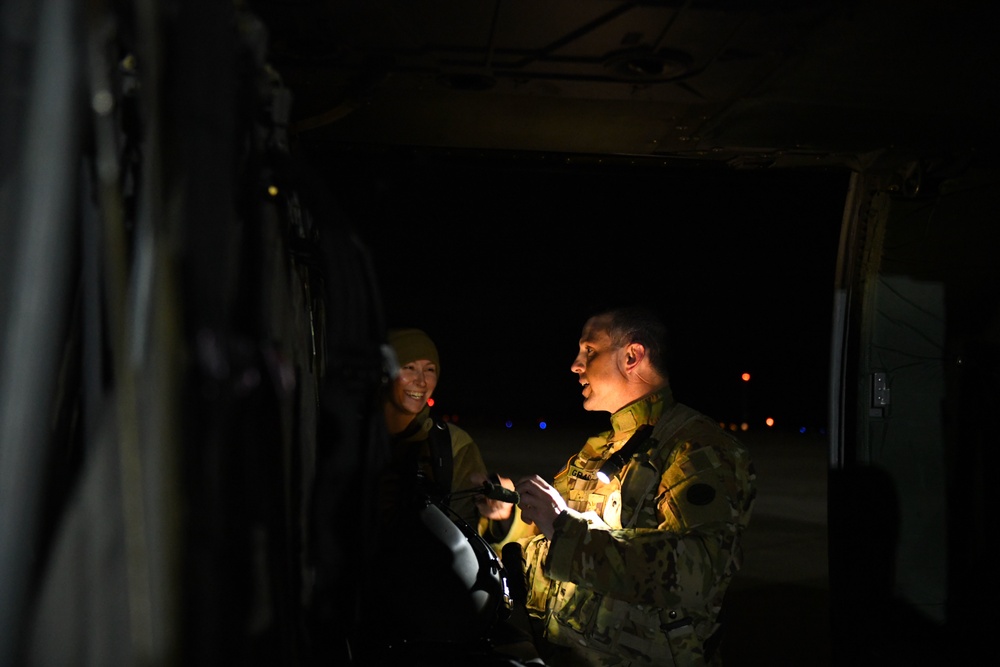 1-135th Assault Helicopter Battalion executes night operations during Exercise Agile Tiger