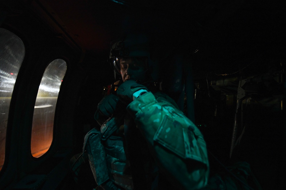 1-135th Assault Helicopter Battalion executes night operations during Exercise Agile Tiger