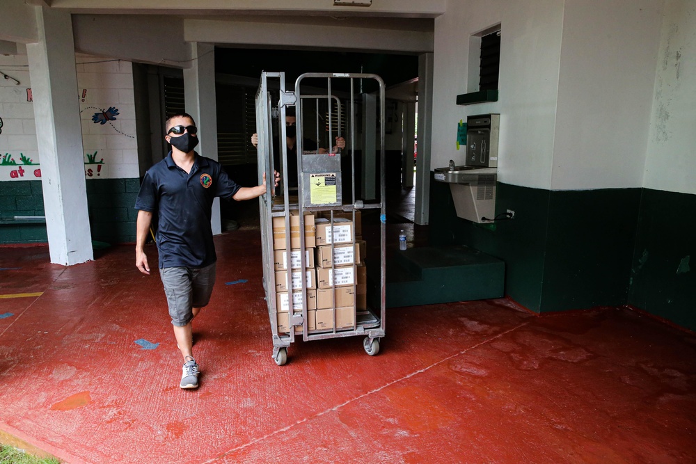 Marine Corps Base Camp Blaz volunteers at Finegayan Elementary School