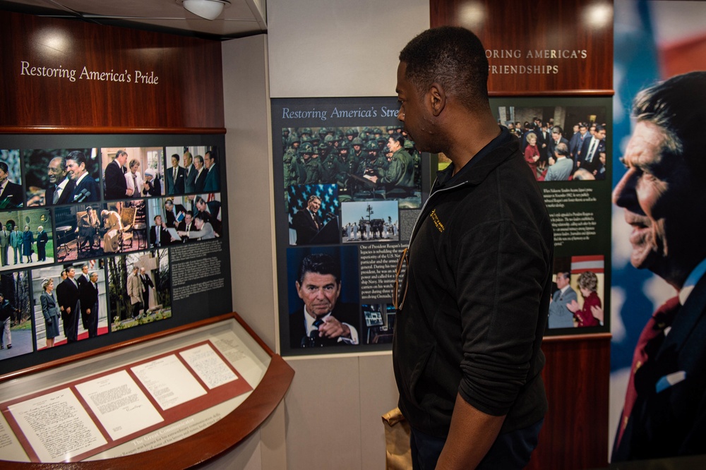 University of Maryland Global Campus Leadership Visits USS Ronald Reagan (CVN 76)