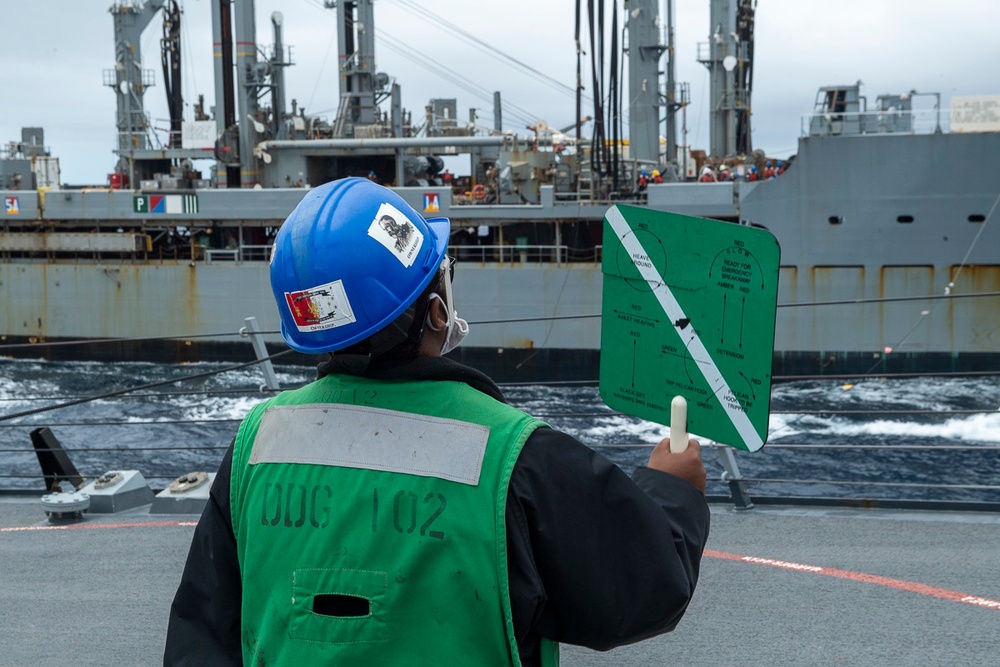 USS Sampson Replenishment at Sea with USNS Tipley