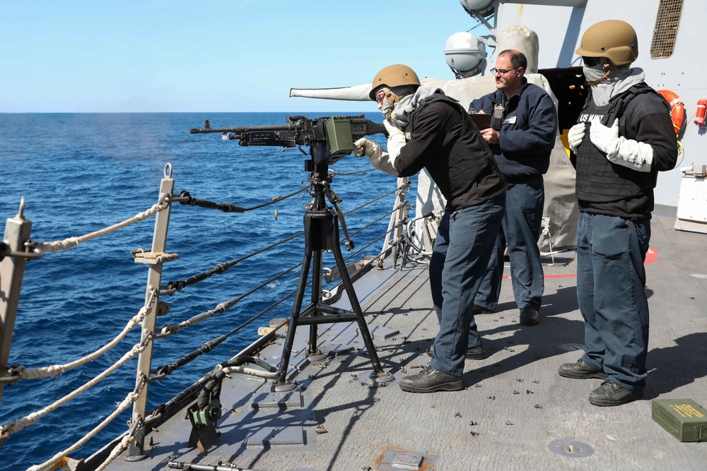 USS Ross holds crew-served weapon shoot