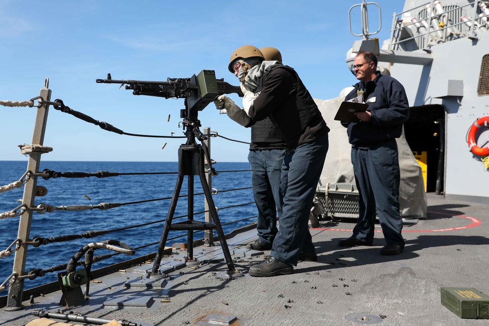 USS Ross holds crew-served weapon shoot