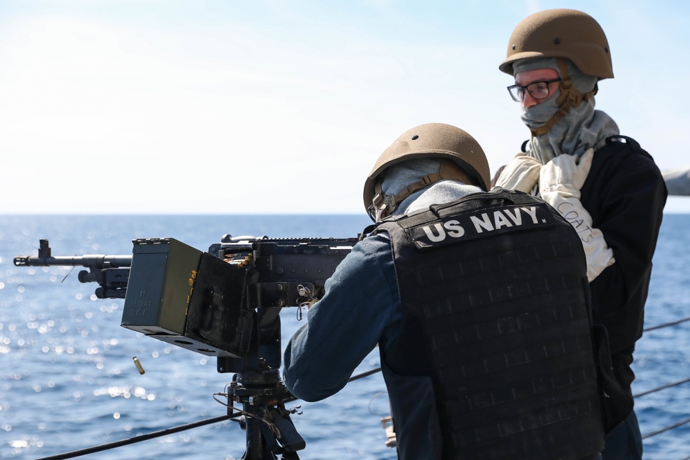 USS Ross holds crew-served weapon shoot