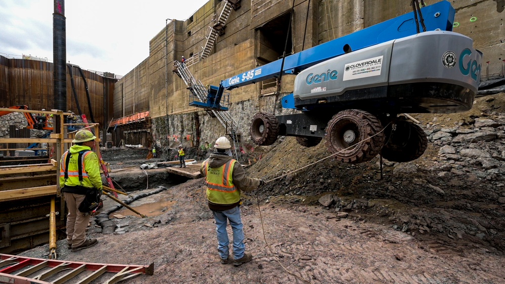 As excavation nears completion, project shifts to construction at Charleroi
