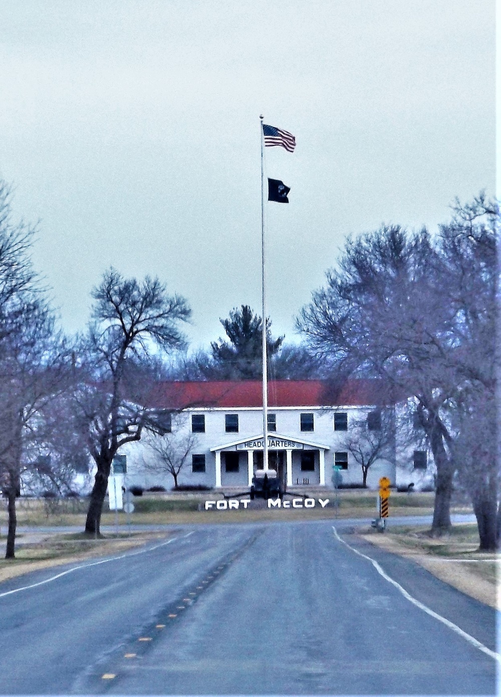 American Flag and Fort McCoy