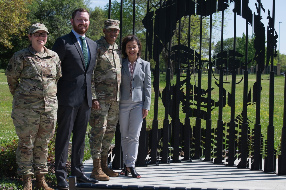 CSAF receives Rosa Parks memorial replica from 42nd Air Base Wing commander during visit to Maxwell