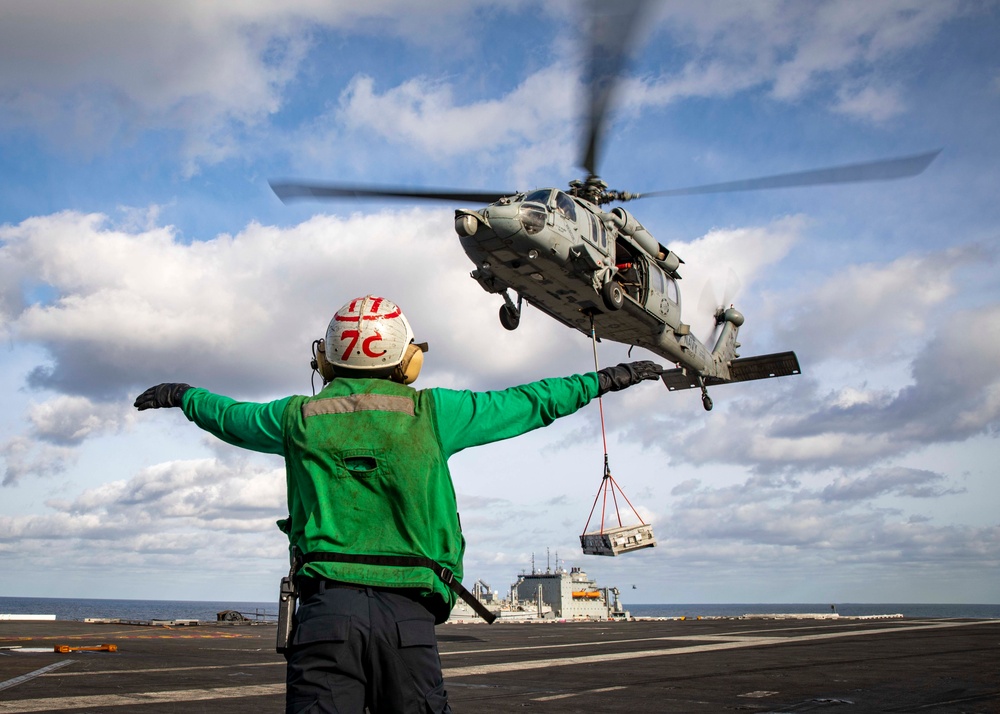 USS George H.W. Bush (CVN 77) Receives Ammunition