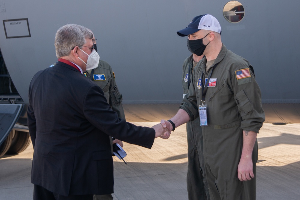 136AW Airmen Receive Coins at FIDAE 2022