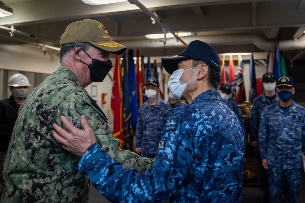 USS Ronald Reagan (CVN 76) Hosts Japan Maritime Self-Defense Force Vice Admiral