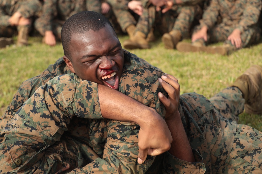 Marines with CLR-37 conduct combat conditioning