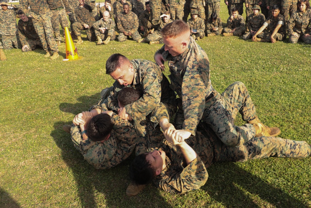 Marines with CLR-37 conduct combat conditioning