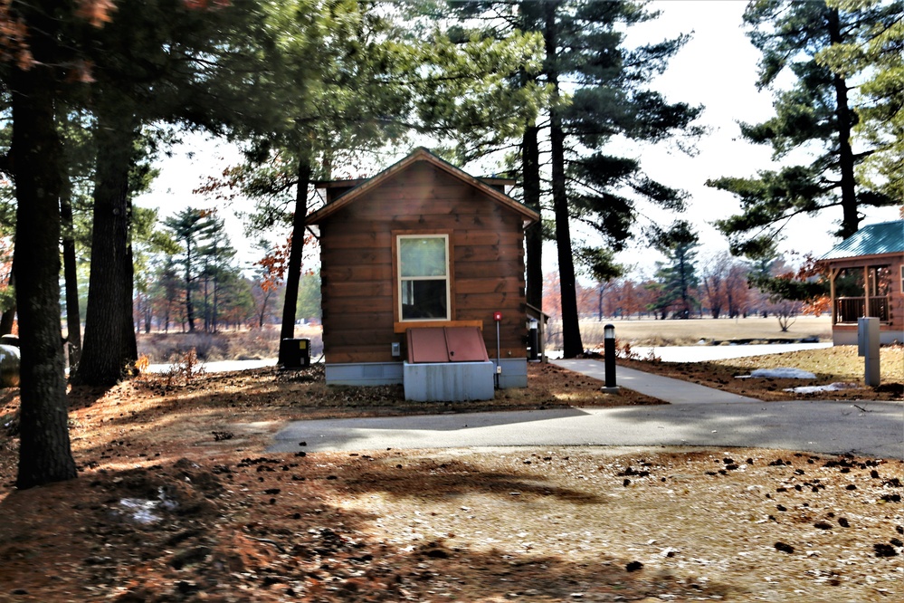Cabins at Fort McCoy’s Pine View Campground are available during fishing season, year-round
