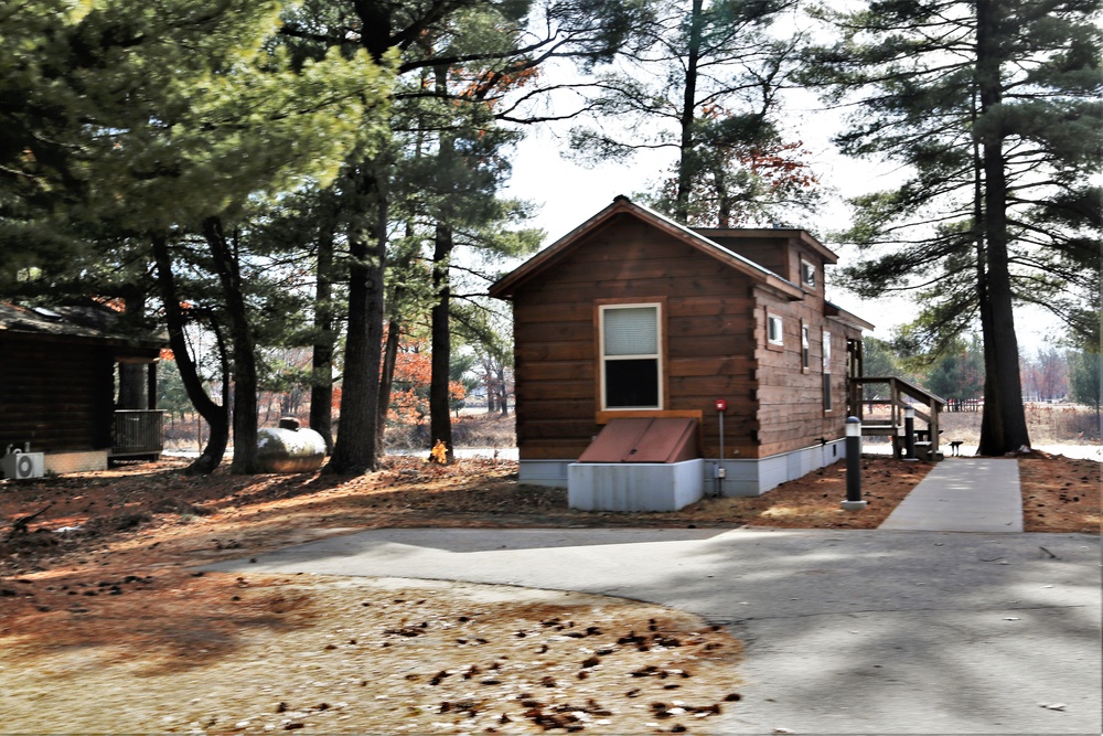 Cabins at Fort McCoy’s Pine View Campground are available during fishing season, year-round