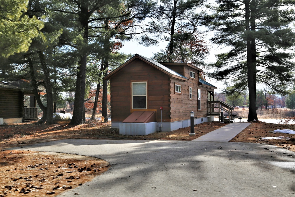 Cabins at Fort McCoy’s Pine View Campground are available during fishing season, year-round