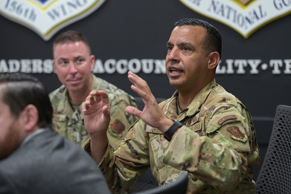 156th Wing leadership meets with PR Dept. of Education