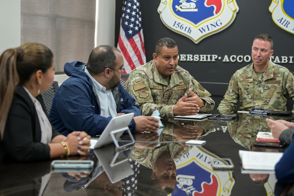 156th Wing leadership meets with PR Dept. of Education