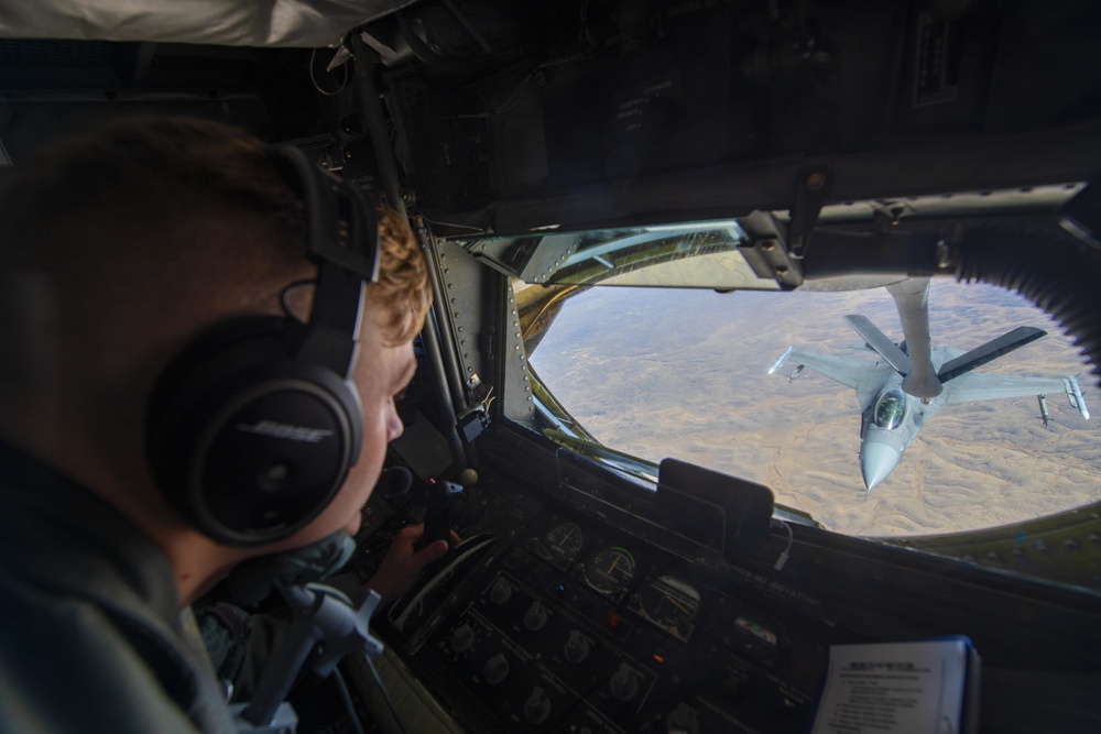 Fairchild KC-135s support Holloman F-16s