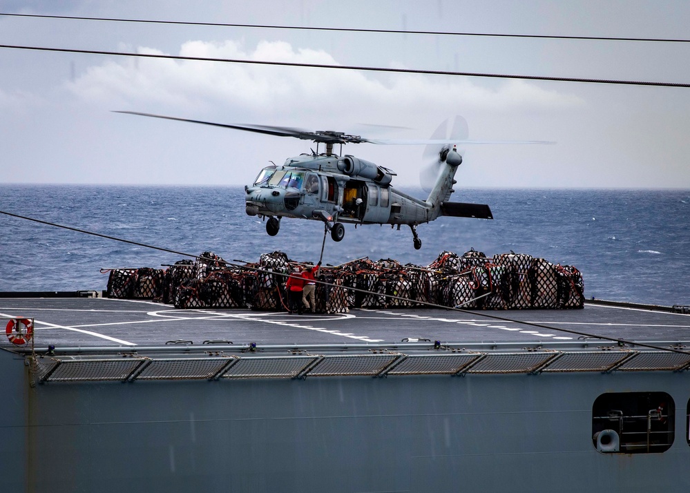 GHWB Conducts Vertical Replenishment