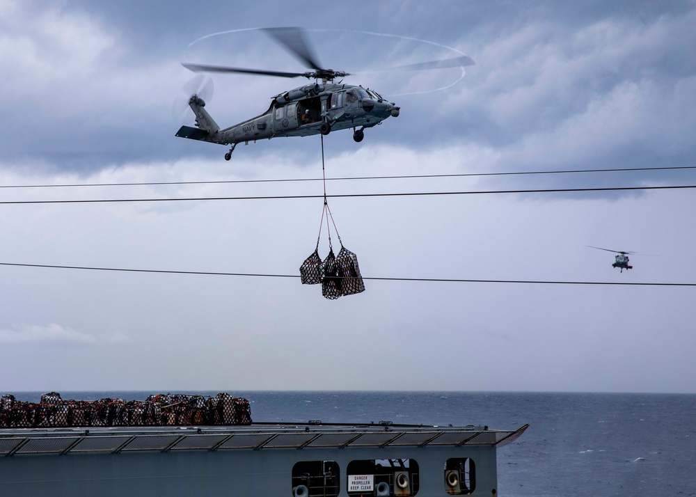 GHWB Conducts Vertical Replenishment