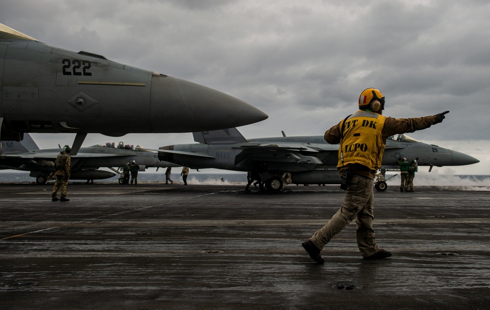 The Harry S. Truman Carrier Strike Group is on a scheduled deployment in the U.S. Sixth Fleet area of operations in support of naval operations to maintain maritime stability and security.