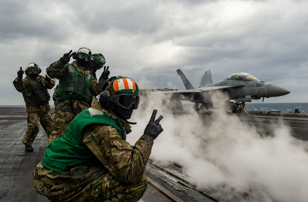 The Harry S. Truman Carrier Strike Group is on a scheduled deployment in the U.S. Sixth Fleet area of operations in support of naval operations to maintain maritime stability and security.