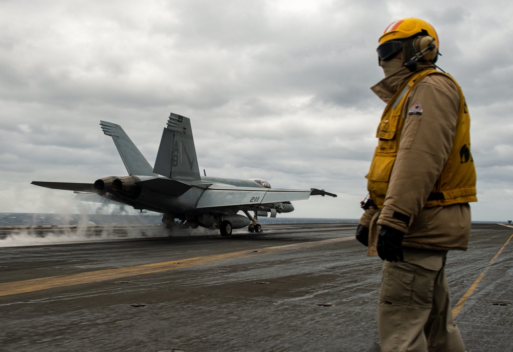 The Harry S. Truman Carrier Strike Group is on a scheduled deployment in the U.S. Sixth Fleet area of operations in support of naval operations to maintain maritime stability and security.