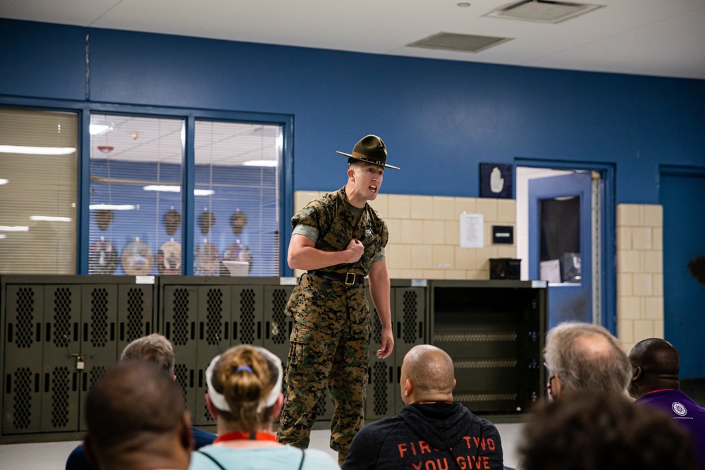 Recruiting Stations Frederick and Raleigh attending Educators Workshop on Parris Island