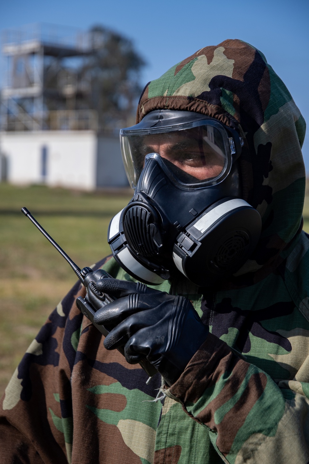 US Navy Seabees with NMCB-5 train on decon of simulated CBR contaminates