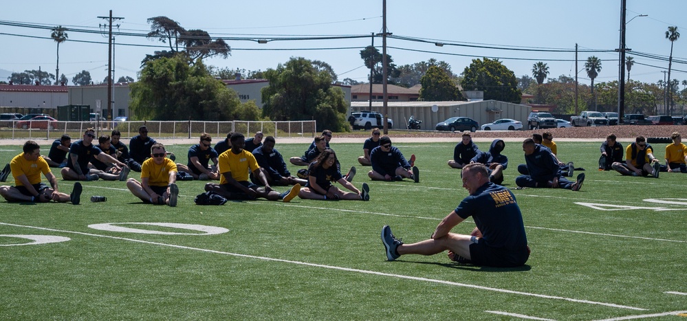 US Navy Seabees with NMCB-5 host a Bee-Fit Challenge
