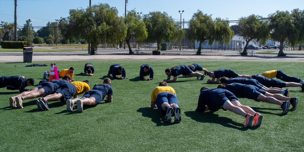 US Navy Seabees with NMCB-5 host a Bee-Fit Challenge