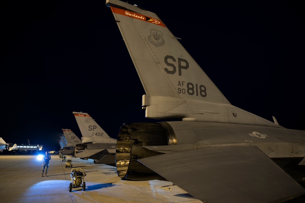 Under the full moon: 480th EFS Airmen mission-ready day or night
