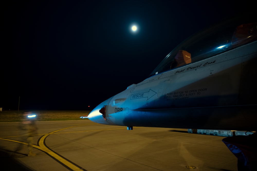 Under the full moon: 480th EFS Airmen mission-ready day or night