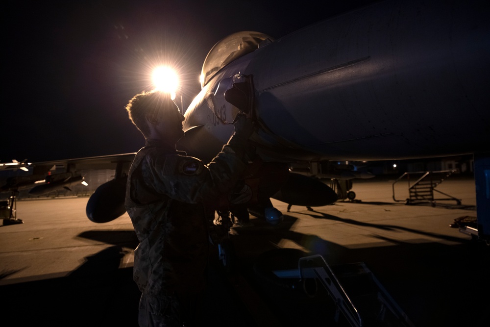 Under the full moon: 480th EFS Airmen mission-ready day or night