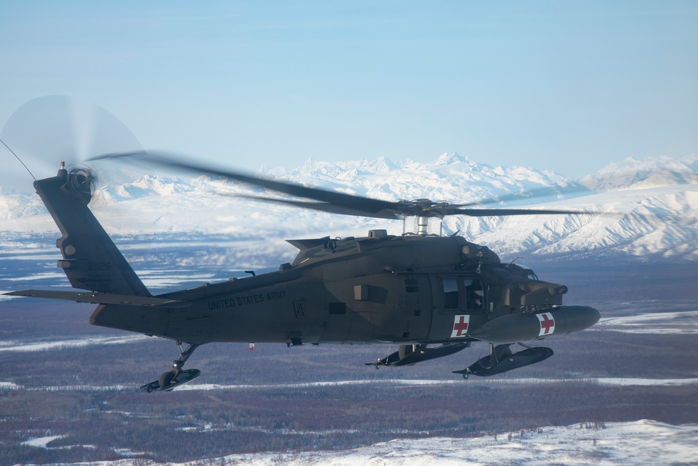 The 2-211th General Support Aviation Battalion flies to Bethel for annual training