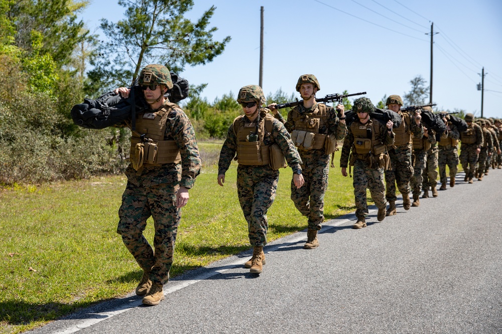 Atlantic Dragon| Marines with CLR-37 conduct hike with M240B medium machine guns