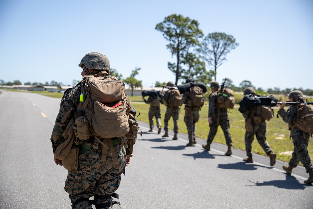 Atlantic Dragon | Marines with CLR-37 conduct hike with M240B medium machine guns
